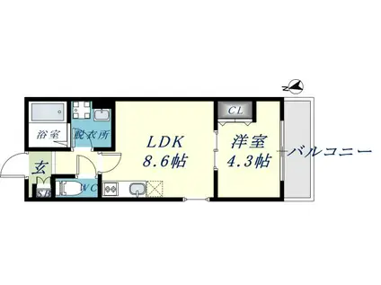 BADGETOMOIEST Ⅱ(1LDK/3階)の間取り写真