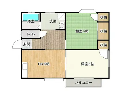 光陽ハイツ(2DK/2階)の間取り写真