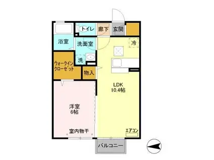 CASAORIENTE(1LDK/1階)の間取り写真