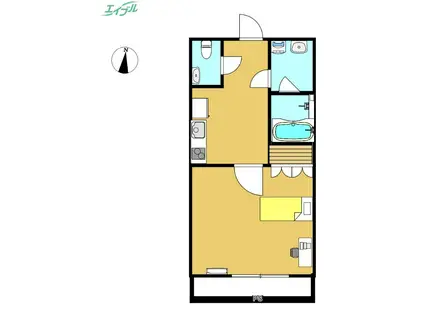 マンションフィールド(1K/2階)の間取り写真