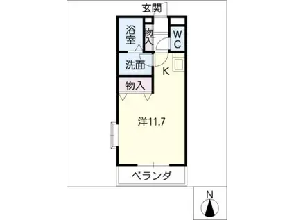 シャルム(ワンルーム/2階)の間取り写真