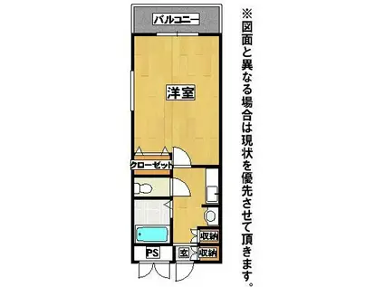 19-CUBE(1K/2階)の間取り写真