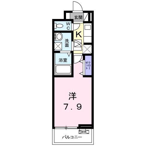 BELLE FLEUR(1K/1階)の間取り写真