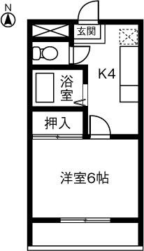 プリミエール八田(1K/4階)の間取り写真
