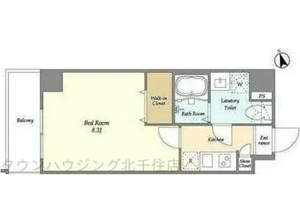 アルファコート綾瀬3(1K/4階)の間取り写真