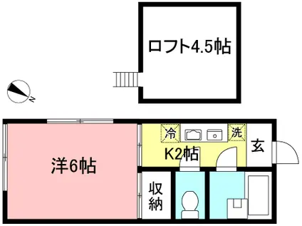 サンモール旭(1K/1階)の間取り写真