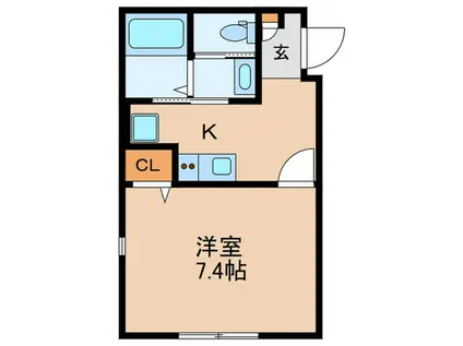 WALTZ(1K/1階)の間取り写真