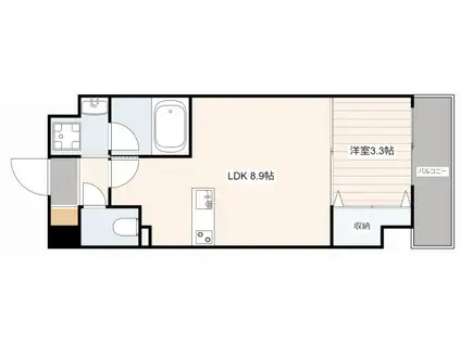 エネピア舟入(1LDK/12階)の間取り写真