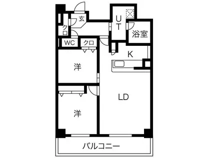 ロイジェント日吉II(2LDK/10階)の間取り写真