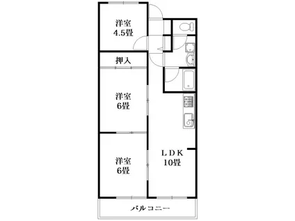 マンワール南末広(3LDK/2階)の間取り写真