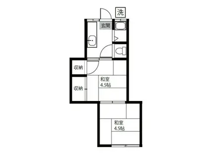 あすかアパートメント瀬谷B(2K/1階)の間取り写真