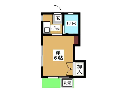 日の出コーポ(1K/1階)の間取り写真