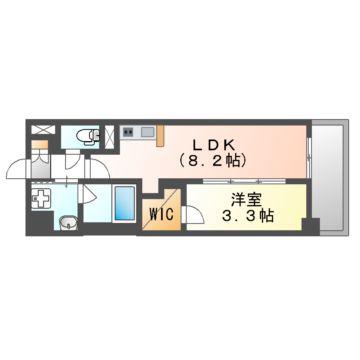 S-RESIDENCE烏森AUREATE(1LDK/8階)の間取り写真