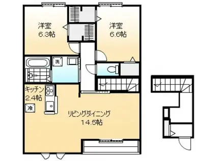 グレイスハイムII(2LDK/2階)の間取り写真