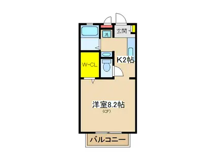 コンフォール根岸(1SK/2階)の間取り写真