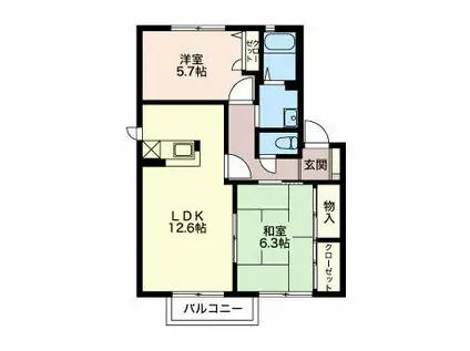 セントフォーレス G(2LDK/1階)の間取り写真