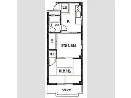 リバーサイドゆう(2K/2階)の間取り写真