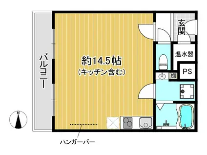 百万遍ハイツ(ワンルーム/4階)の間取り写真