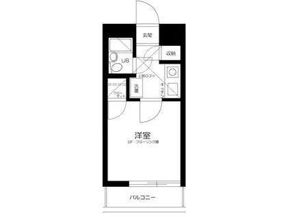プラザ常磐台(1K/2階)の間取り写真