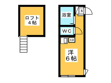 ヒルズ殿町(ワンルーム/2階)の間取り写真