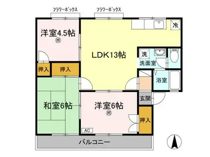 セジュールMGII(3LDK/1階)の間取り写真