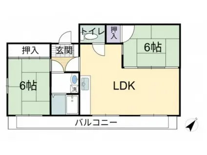 コープYK(2LDK/2階)の間取り写真