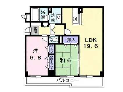 ベルヴェデーレ調布(2LDK/2階)の間取り写真