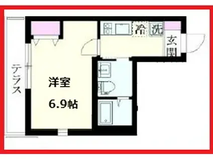 エヌエスゲート扇大橋(1K/1階)の間取り写真
