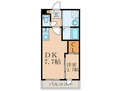 JR筑豊本線 新飯塚駅 徒歩38分 2階建 新築(1DK/1階)の間取り写真