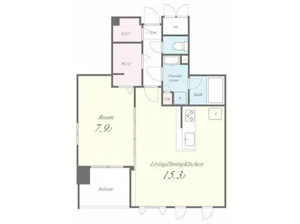 エルミタージュ ドゥ メゾン(1LDK/6階)の間取り写真