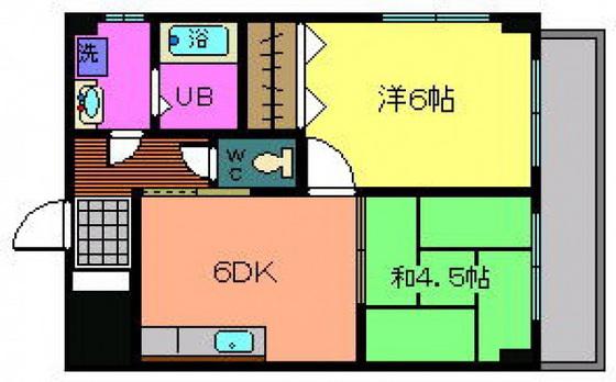 古冨ビル(2DK/3階)の間取り写真