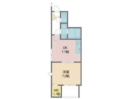 THE ARK(1DK/2階)の間取り写真