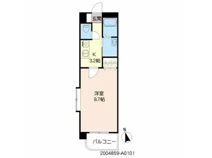 ROUND PURE21(1K/1階)の間取り写真