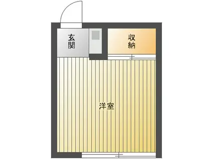 常盤荘(ワンルーム/1階)の間取り写真