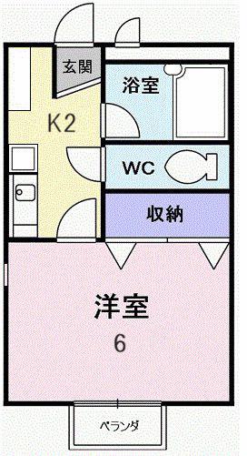 VENT VERT(1K/2階)の間取り写真