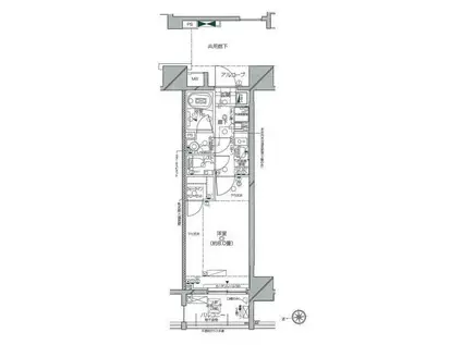 ピアース千代田淡路町(1K/2階)の間取り写真