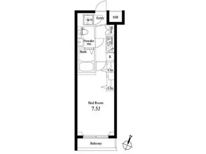 アイル新宿(1K/3階)の間取り写真