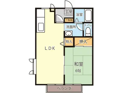 メゾンプレミエールB(1LDK/2階)の間取り写真