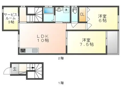 MAISON DE YASUGI(2SLDK/2階)の間取り写真