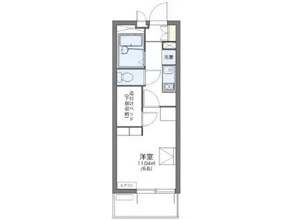 レオパレス甲子園(1K/1階)の間取り写真