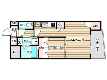 セレニテ福島シェルト(1LDK/5階)の間取り写真