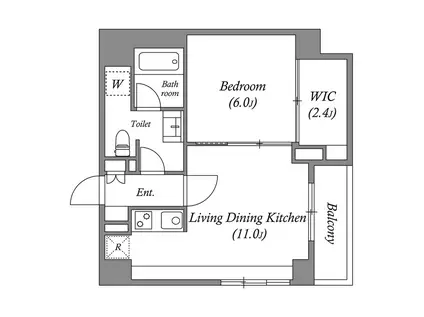 南堀江アパートメントリオ(1LDK/2階)の間取り写真