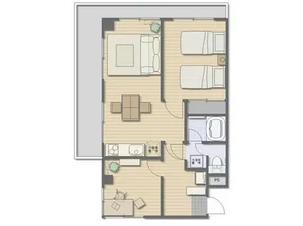 タカツホームズ(2LDK/2階)の間取り写真