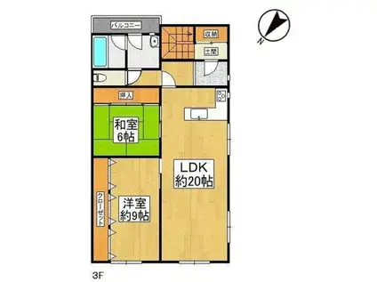 AKEBONOレジデンス(2LDK/3階)の間取り写真