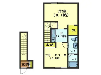 ALPHA BASE(1LDK/2階)の間取り写真