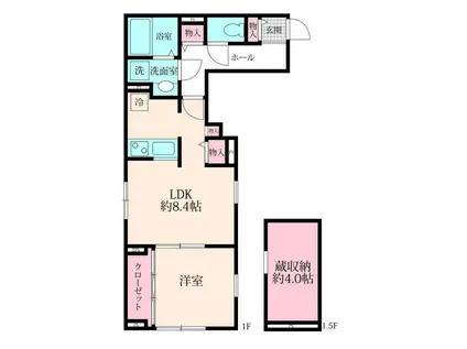 コーラル(1SLDK/1階)の間取り写真