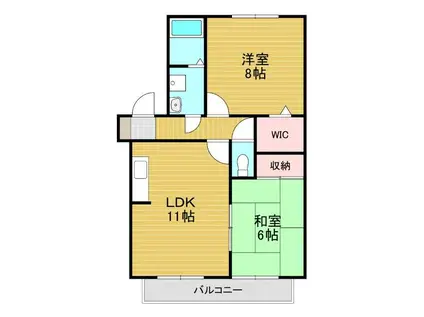 セジュールグランシャリオ(2LDK/2階)の間取り写真