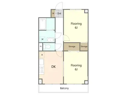 K&MハイツII(2DK/3階)の間取り写真