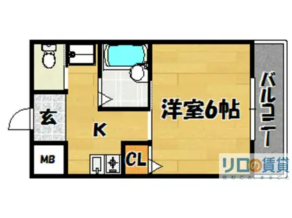 GIOIA KITANO(1K/3階)の間取り写真