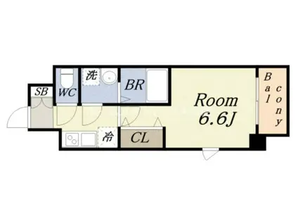 レジュールアッシュ アーバンイール(1K/10階)の間取り写真